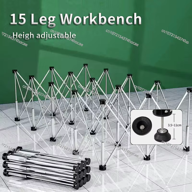 Établi de 73-82 cm, table de travail pliante portable rétractable à 15 pieds avec sac de rangement