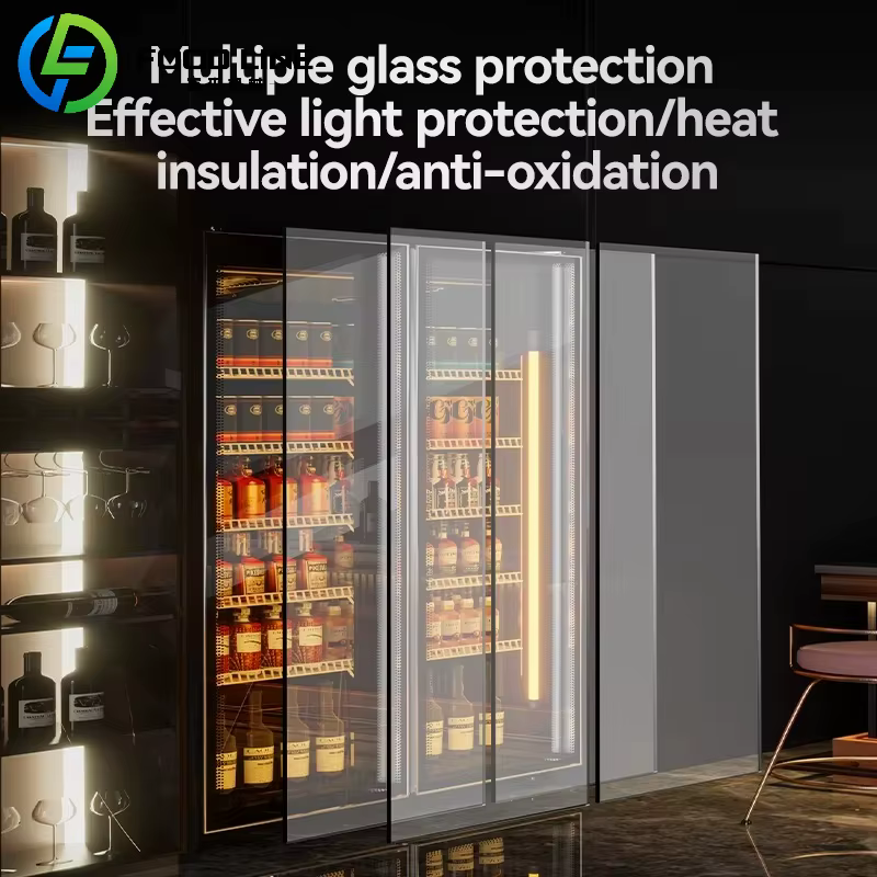 Vitrine réfrigérée professionnelle verticale avec porte vitrée pour objets de collection, vin, usage domestique, sur mesure
