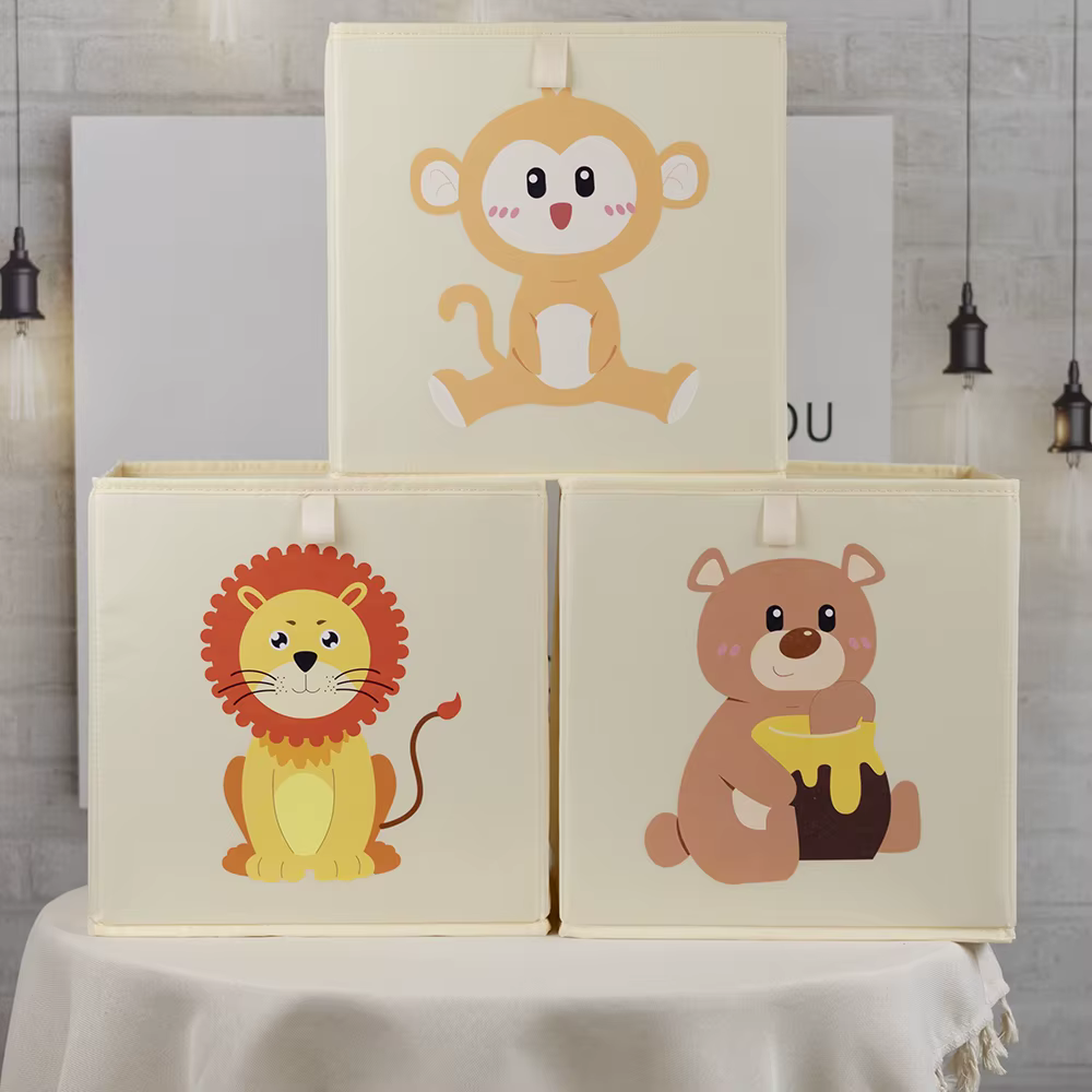 Boîtes de rangement pour articles divers de grande capacité, style dessin animé, boîte de rangement pour jouets d'enfants, pour chambre d'enfant, salle de jeux, salon