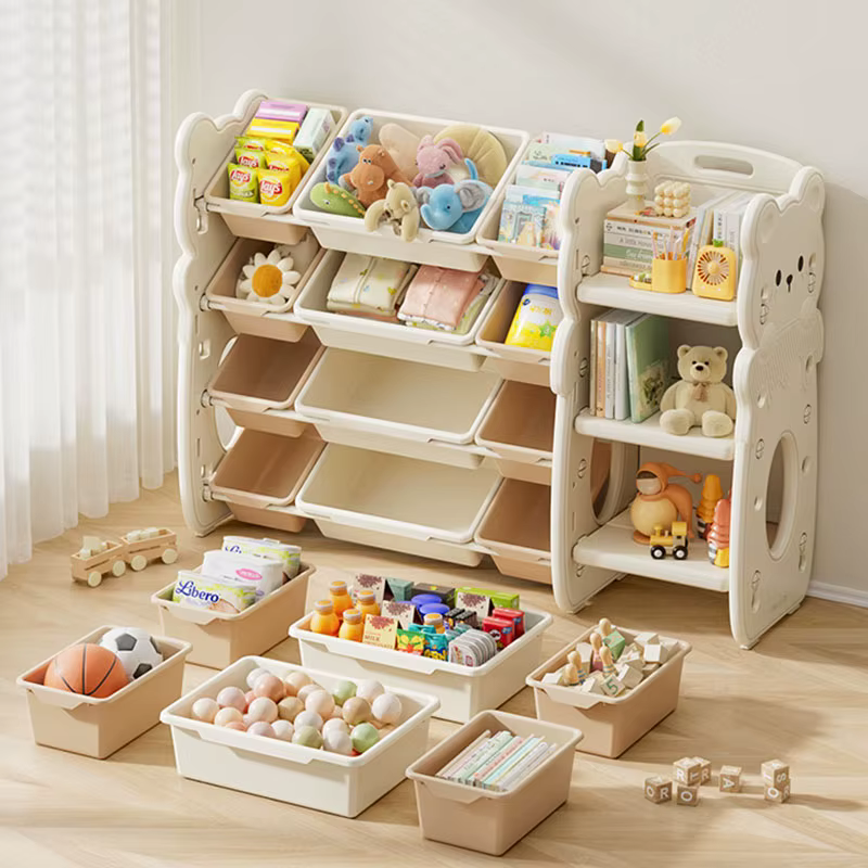 Étagère de rangement pour jouets d'enfants, grande capacité, organisateur multi-niveaux pour la maison, étagère de rangement pour bébé, pour le salon
