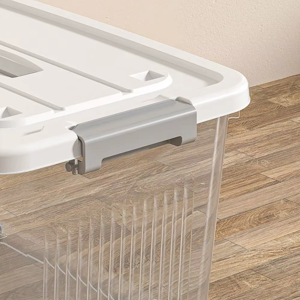 Boîte de rangement noire transparente pratique avec couvercle