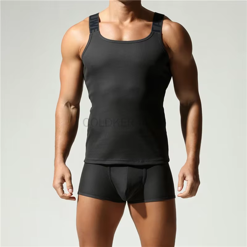 Ensemble de caleçons boxers et débardeurs côtelés TALWELL pour hommes – Tissu extensible confortable et respirant