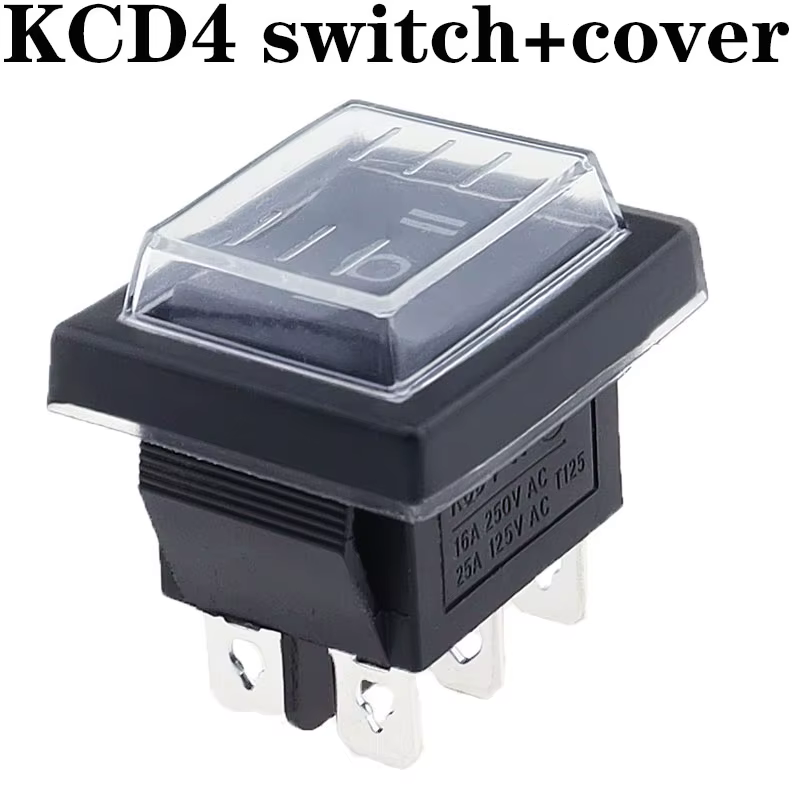1 pièces KCD4 25X31mm interrupteur à bascule noir 6 broches 3 positions ON-OFF-ON Double réinitialisation/interrupteur de verrouillage 16A 250V 20A 25A 125VAC