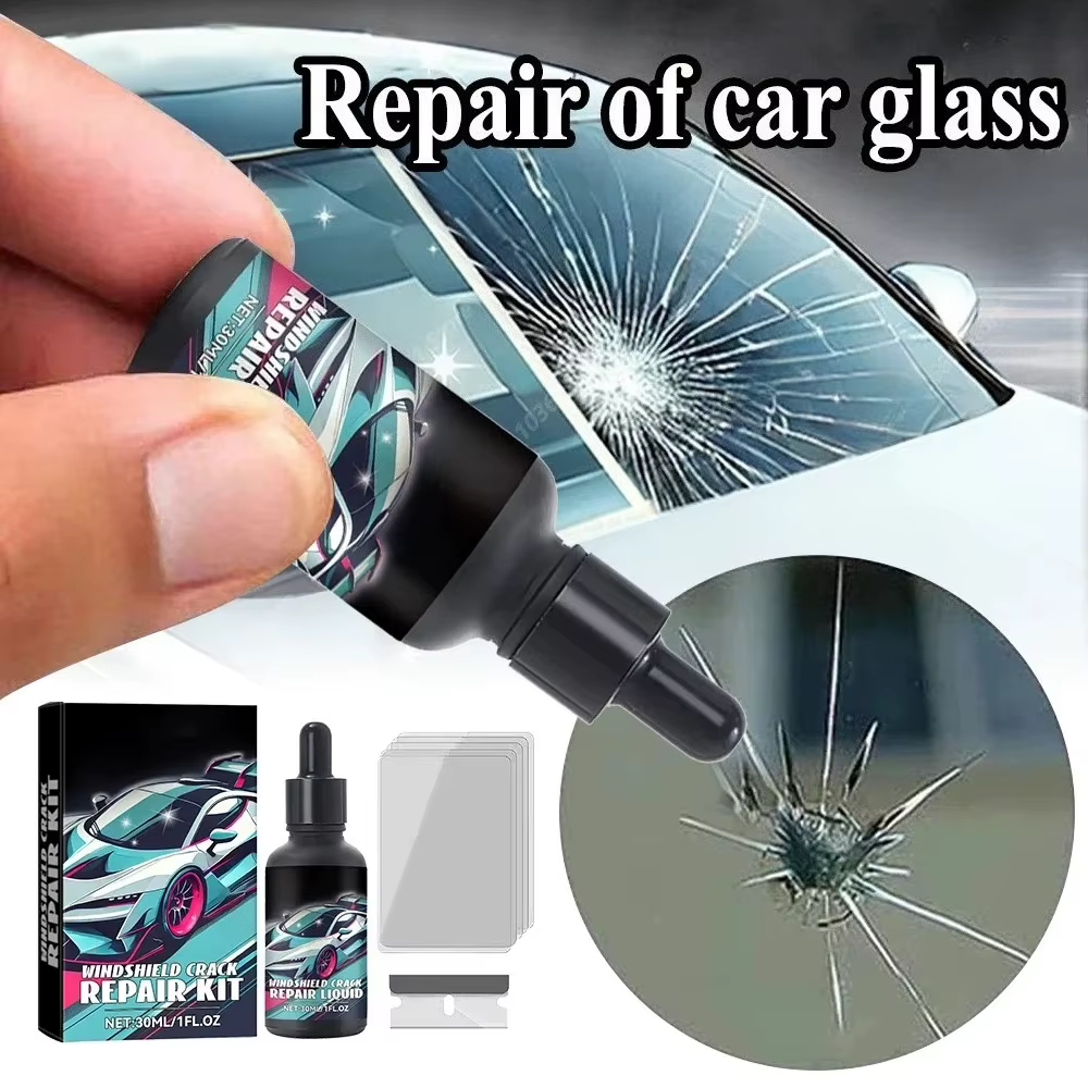 Kit de réparation de fissures de pare-brise magique - Effaceur de rayures pour vitres de voitures