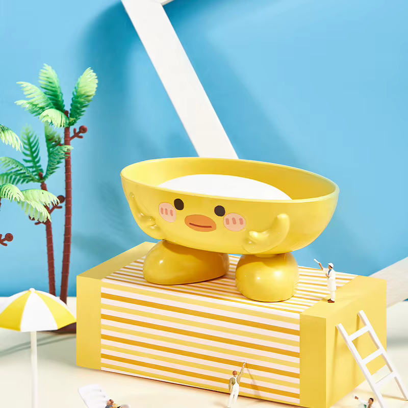 Boîte à savon en forme de petit canard jaune