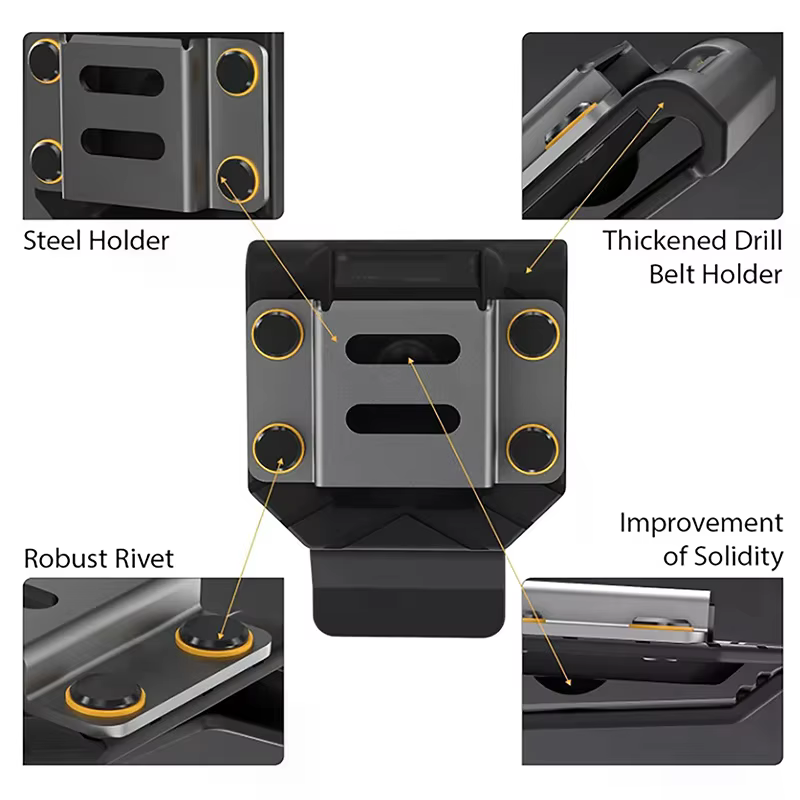 Support de perceuse pour ceinture porte-outils, Clip de ceinture pour perceuse, Étui de perceuse, Support de mètre à ruban, Porte-perceuse pour ceinture