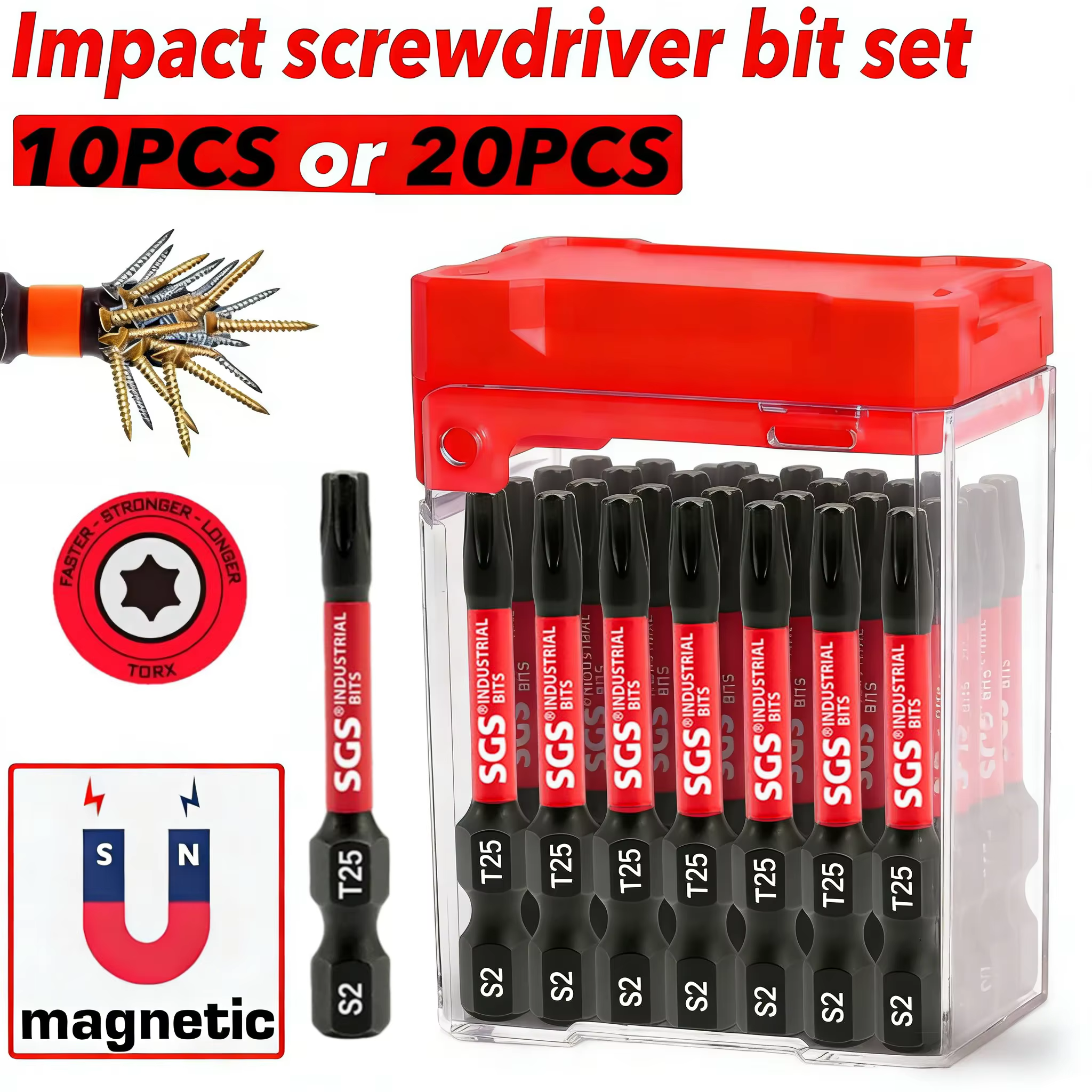10/20 embouts de tournevis Torx industriels en acier S2