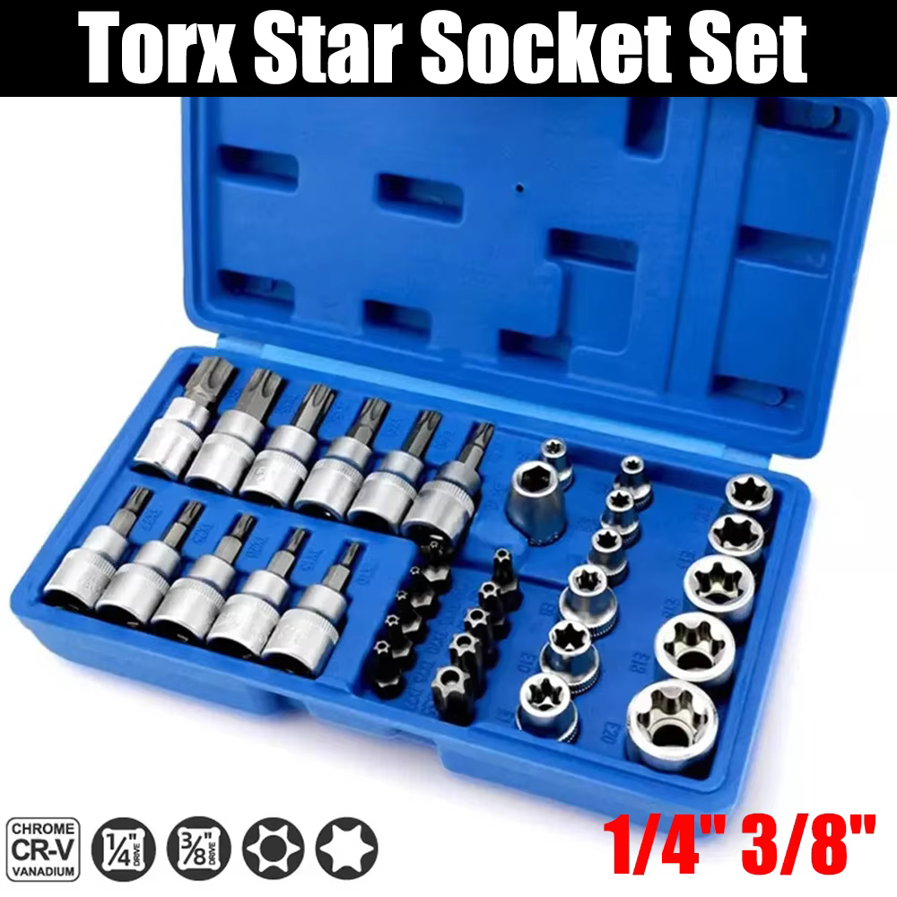 Jeu de douilles Torx et étoile e-torx