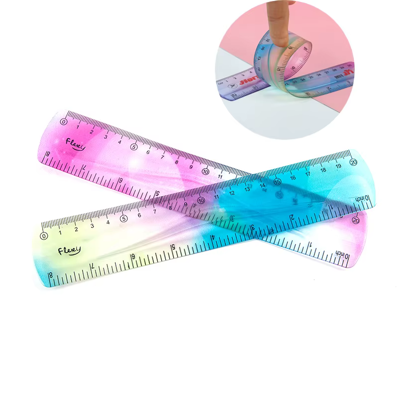 Règle Flexible pour Étudiant, Compteur de Couleurs, 15/20/30cm, Papeterie