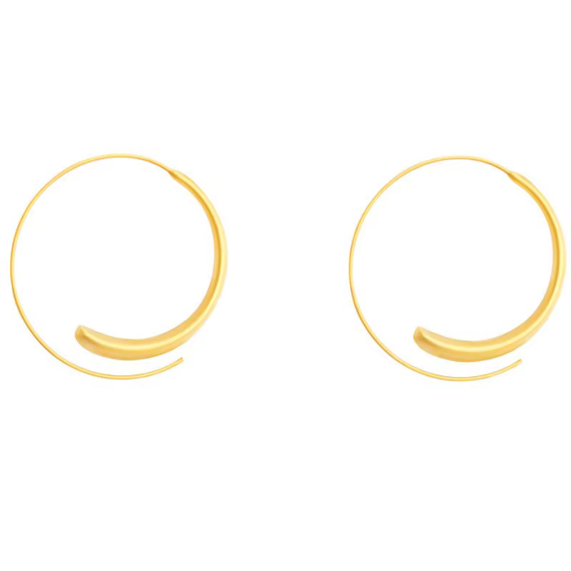ANENJERY grand cercle boucles d'oreilles pour femmes rétro à la mode haut de gamme mat couleur or tempérament