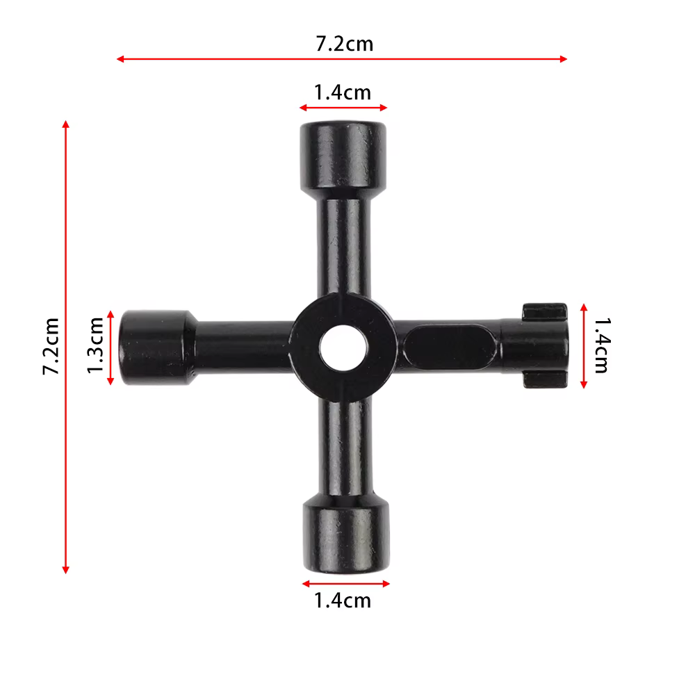 4 Voies Croix Triangle Clé Clé Universel Électrique Cabinet Clés Utilitaire Clé Fit pour Robinet