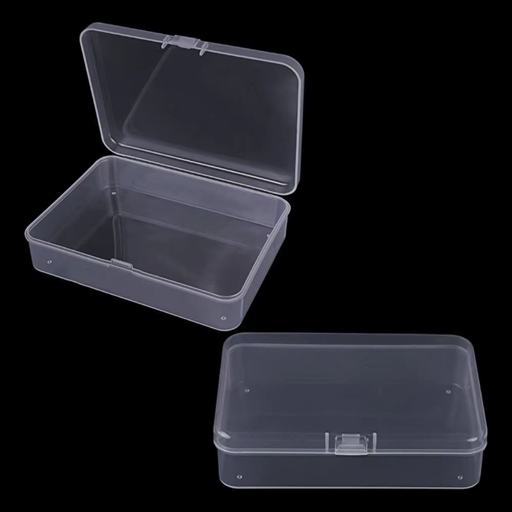 Boîte de rangement carrée transparente