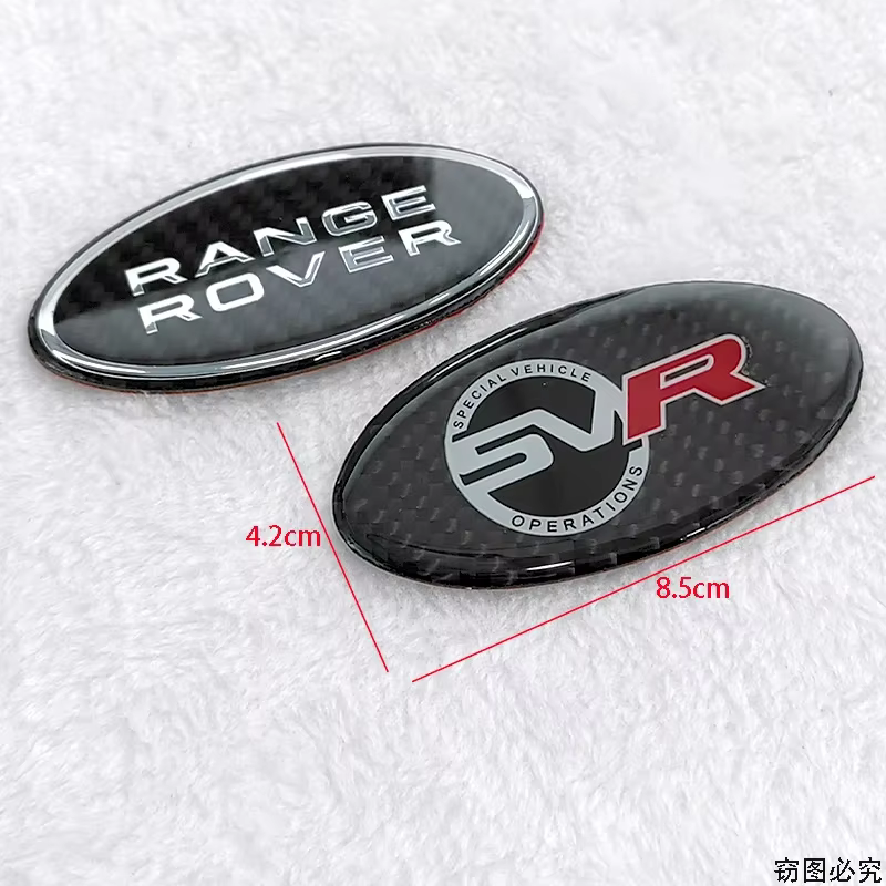 Autocollant emblème de carrosserie de voiture en fibre de carbone avec logo SVR pour Land Rover Range Rover Sport Velar Evoque Freelander Discovery SVR
