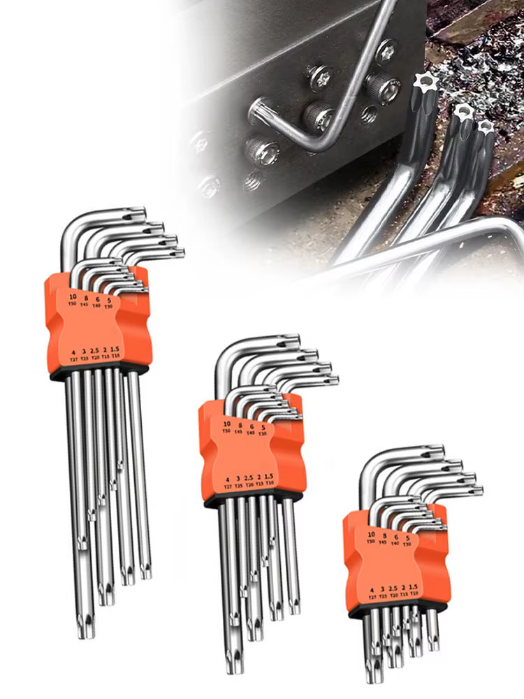 9 pièces Torx étoile clé Kits ensemble clés Allen clé hexagonale jeu