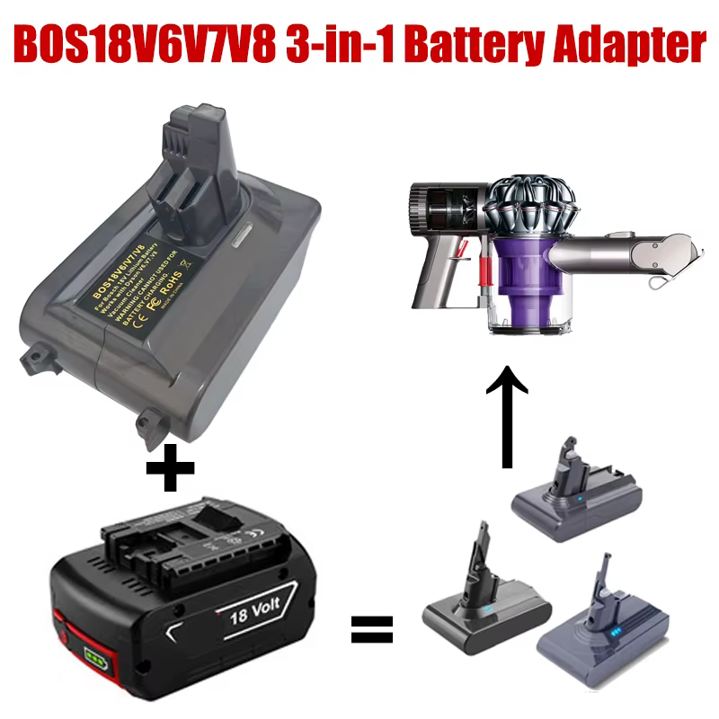 Adaptateur de batterie 3 en 1 BOS18V6V7V8