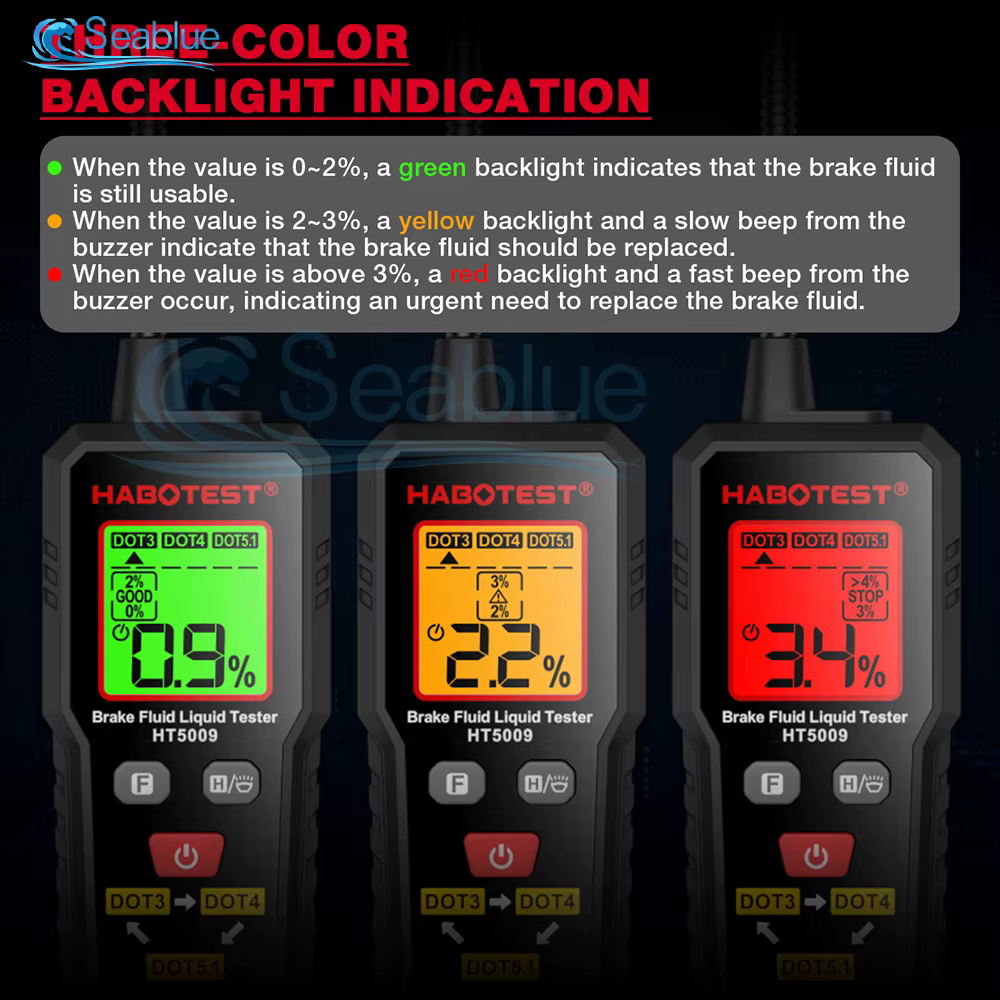 Testeur de liquide de frein pour DOT3 DOT4 DOT5.1 avec écran LCD
