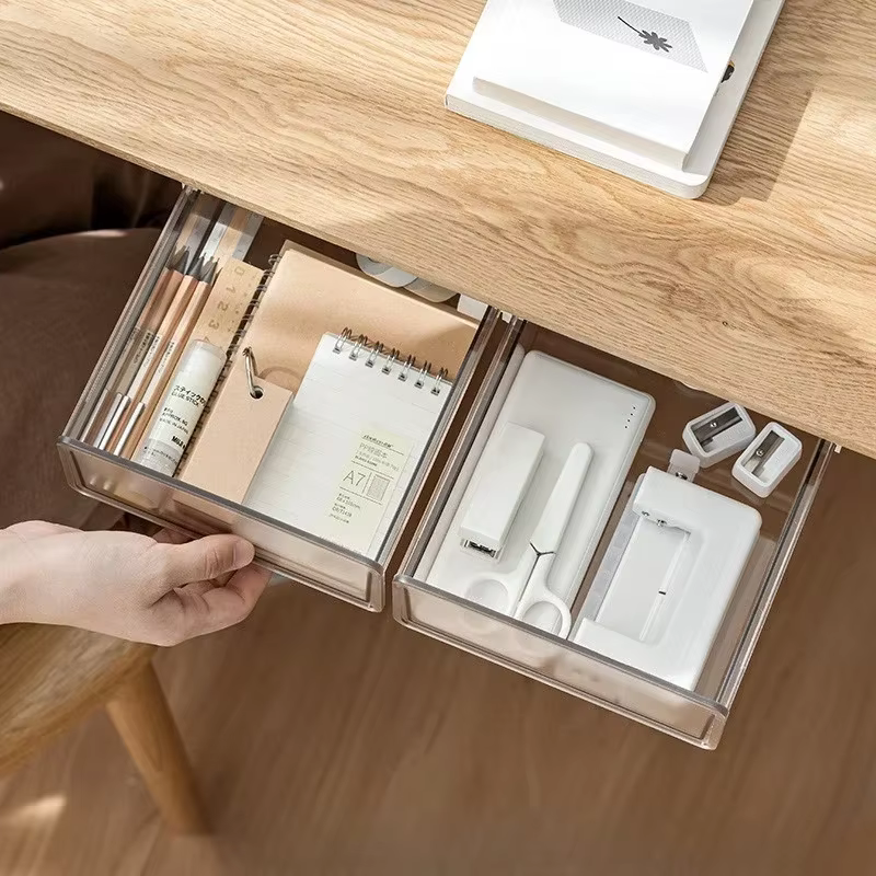 Boîte de rangement cachée pour tiroirs sous le bureau, support de rangement pour le bas du bureau dans le bureau, porte-stylo de papeterie de Style bureau