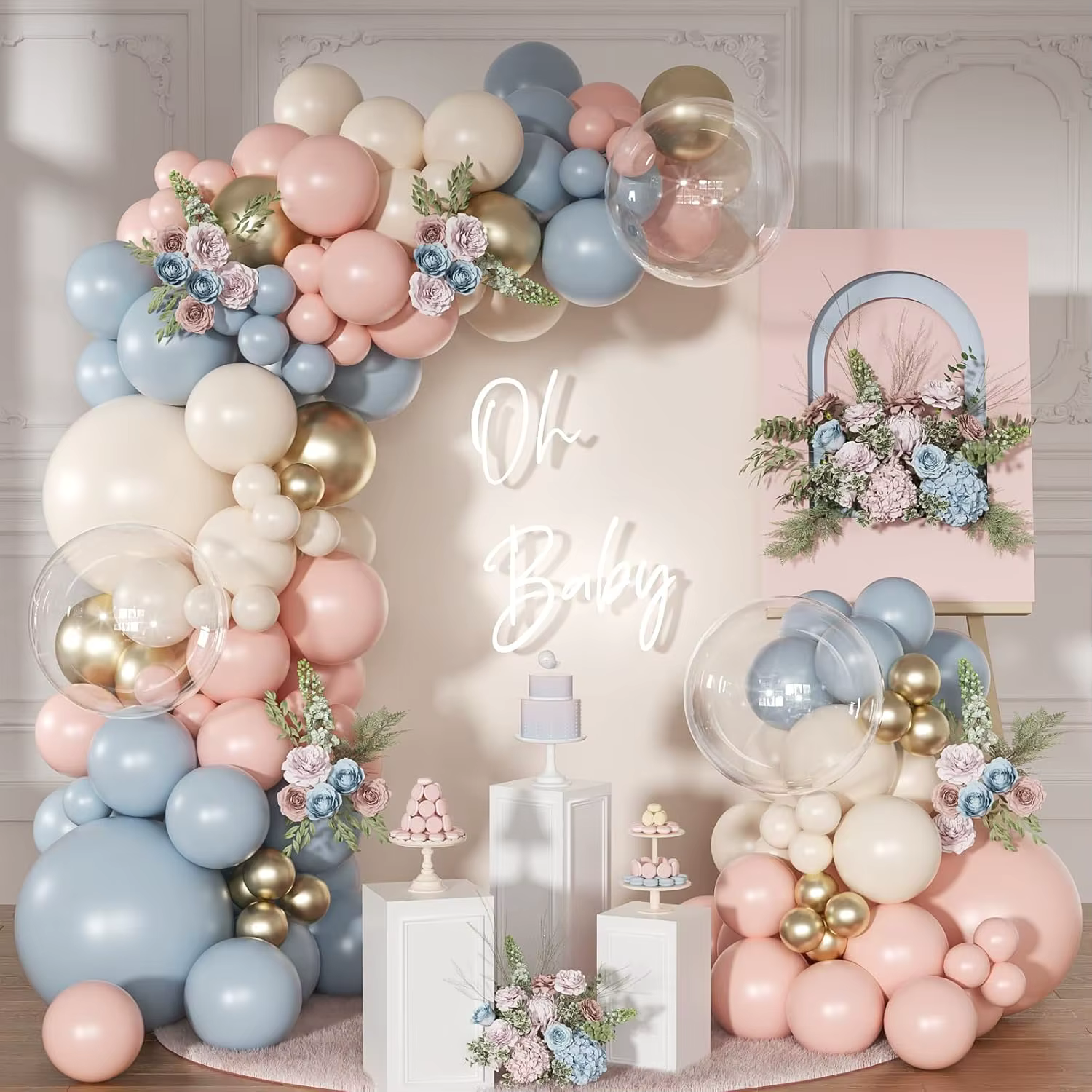 Kit d'arche de ballons pour révélation du sexe