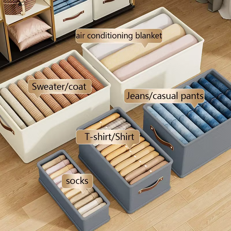 1 boîte de rangement en tissu Oxford avec fond ouvert - Organisateur de vêtements et de jouets