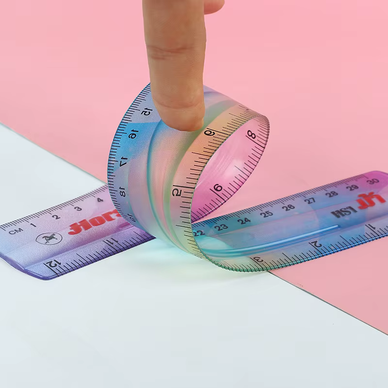 Règle Flexible pour Étudiant, Compteur de Couleurs, 15/20/30cm, Papeterie