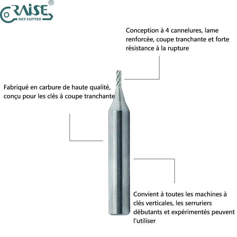 Fraise pour Copier la Clé de Coupe des Bords pour Diverses Machines à Clés Verticales