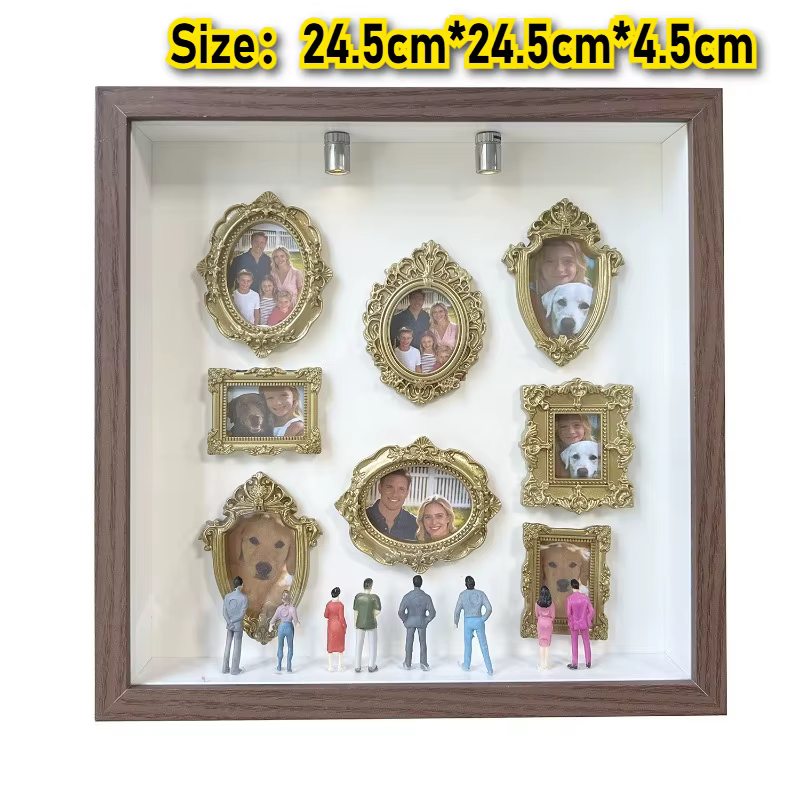 Kit de présentation créatif DIY Mini Musée Silhouette Shadow Box avec cadres en bois – Cadeau pour Anniversaire