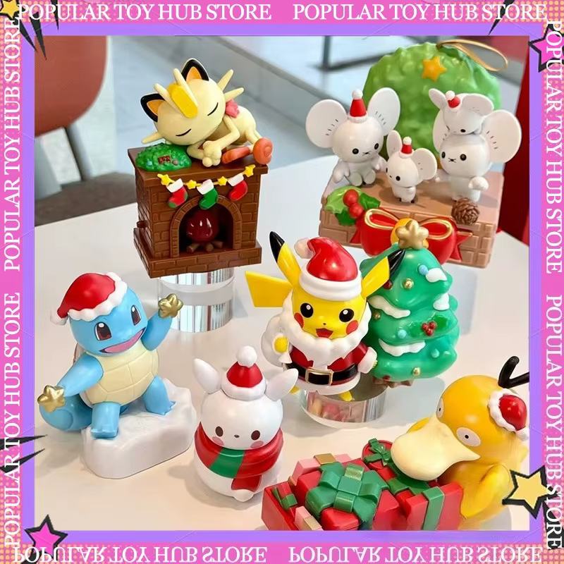 Boîte de liaison de figurines Pokemon KFC, série de noël 2025, figurines d'action Pikachu limitées, modèle à collectionner, jouet mignon Kawaii, cadeau, en Stock