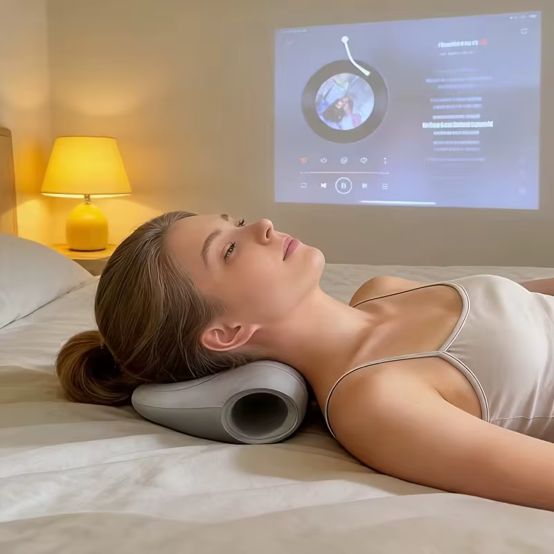 Oreiller de massage cervical – Masseur Shiatsu pour le cou et les épaules à usage domestique avec support, traction multifonctionnelle, aide à l'alignement de la colonne vertébrale