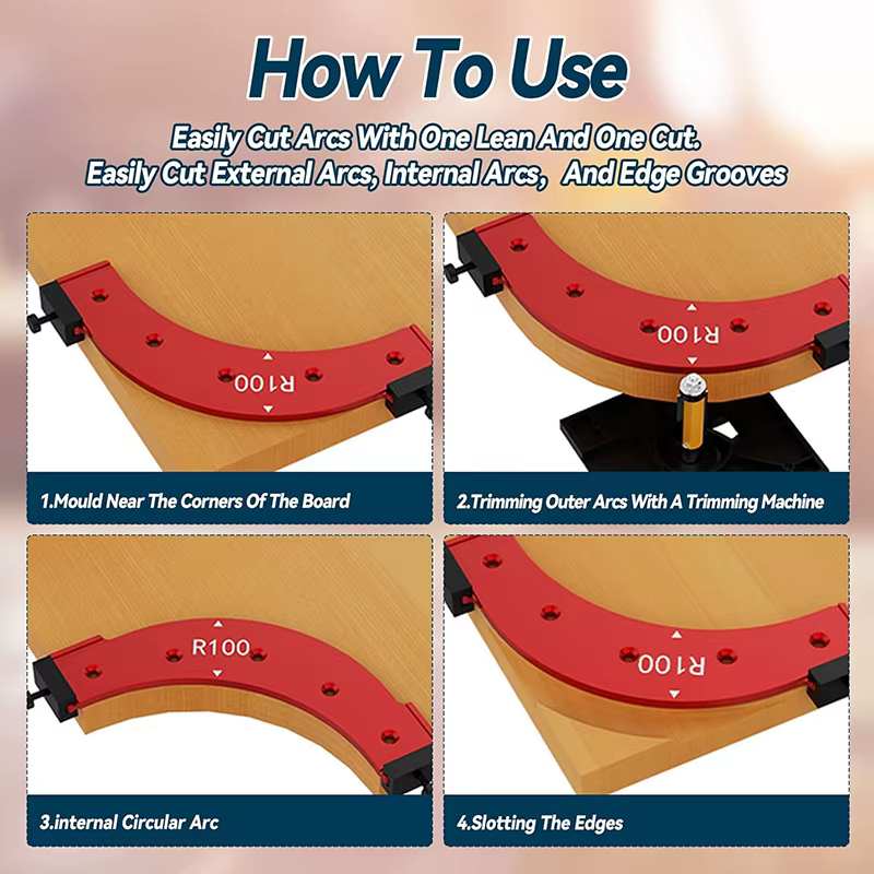 Modèles de rayon d'angle rond pour le travail du bois