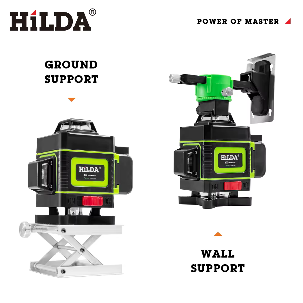 HILDA niveau Laser 16 lignes 4D auto-nivelant 360 croix horizontale et verticale ligne de faisceau