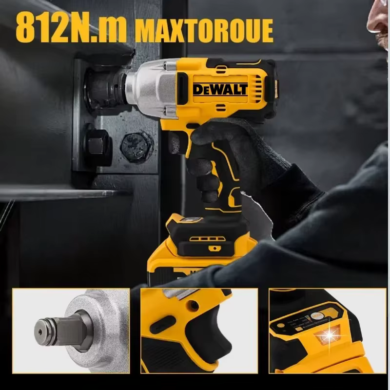 Dewalt DCF892 clé à chocs sans brosse à couple élevé outil électrique sans fil batterie 20V alimentation sans fil pour l'amélioration de l'habitat
