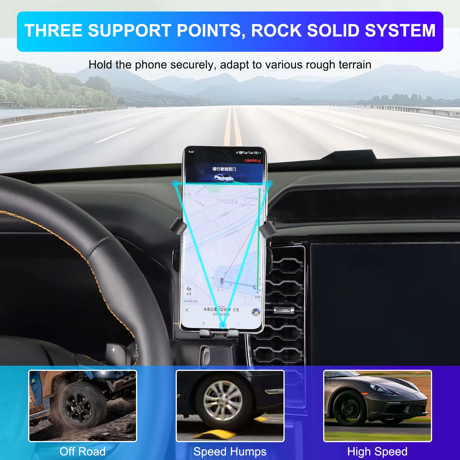 Support de téléphone de voiture LHD pour Ford Ranger 2023 2024