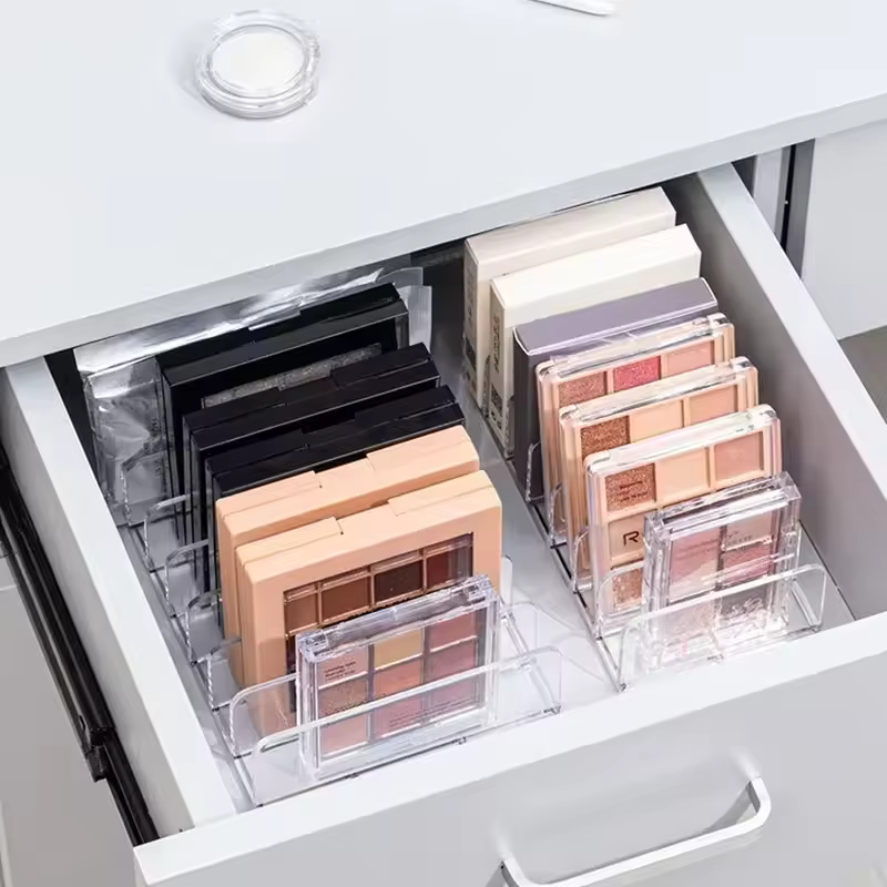 Boîte de rangement pour maquillage, étagère transparente à 7 compartiments, présentoir multi-cellules pour cosmétiques, fard à joues, fard à paupières, gain de place, durable