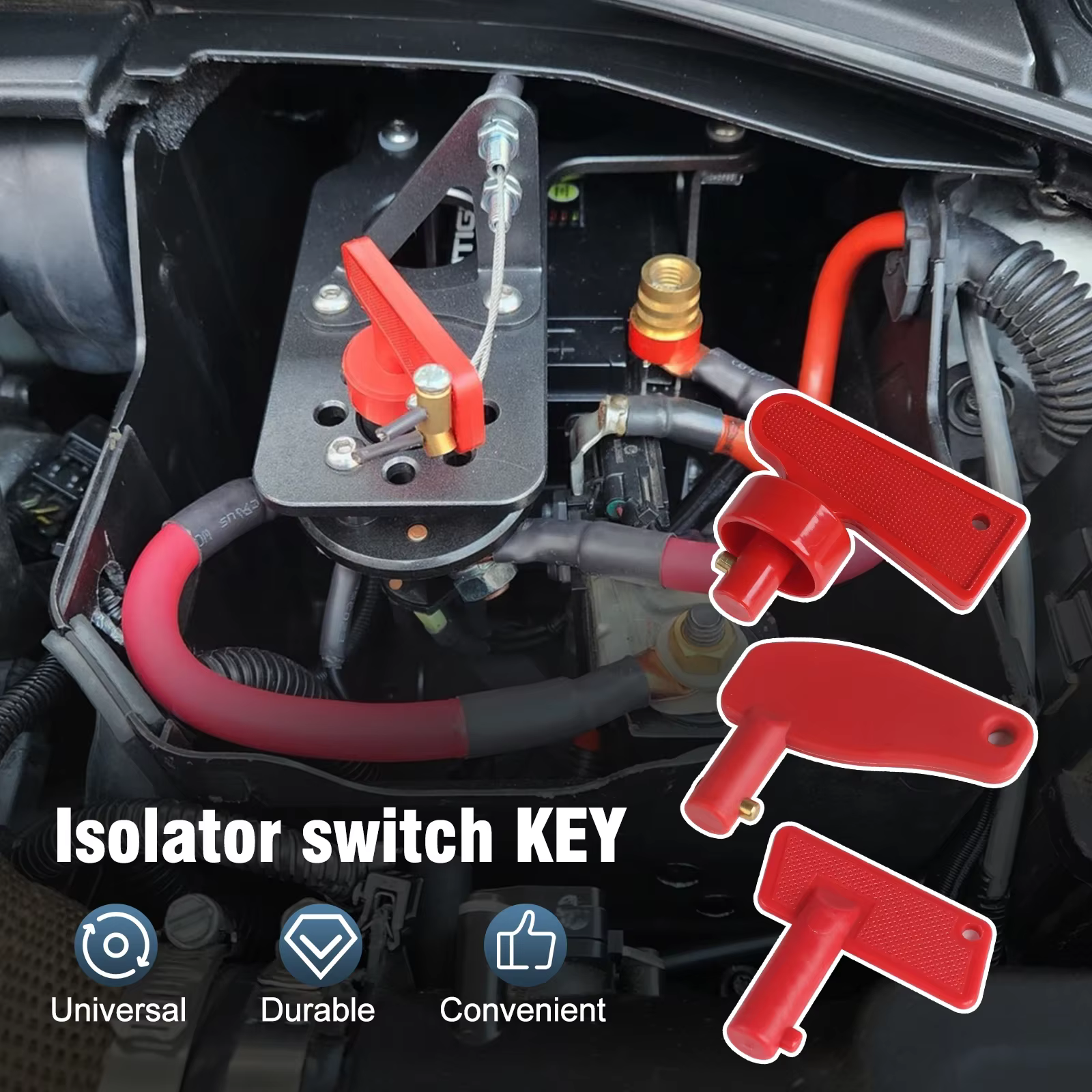 Interrupteur Rotatif Isolant Principal de Déconnexion de Batterie avec Clé pour Camion