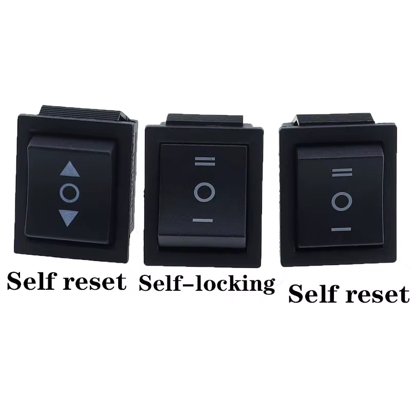 1 pièces KCD4 25X31mm interrupteur à bascule noir 6 broches 3 positions ON-OFF-ON Double réinitialisation/interrupteur de verrouillage 16A 250V 20A 25A 125VAC