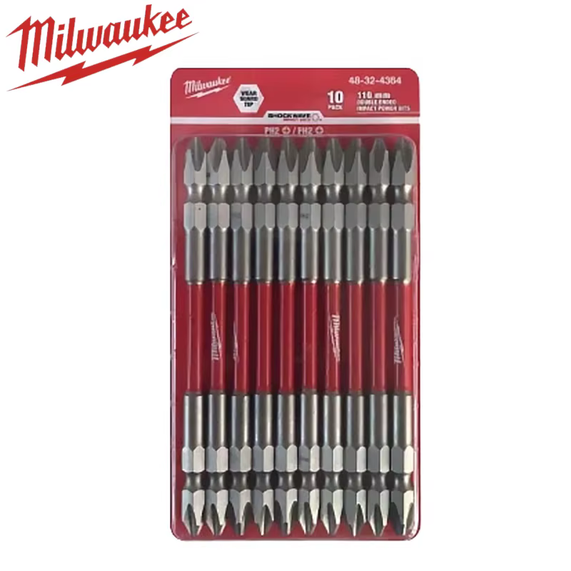 MILWAUKEE 48-32-4364D Impack Double extrémité Bits 10 pièces PH2 110MM ensemble d'embouts électriques