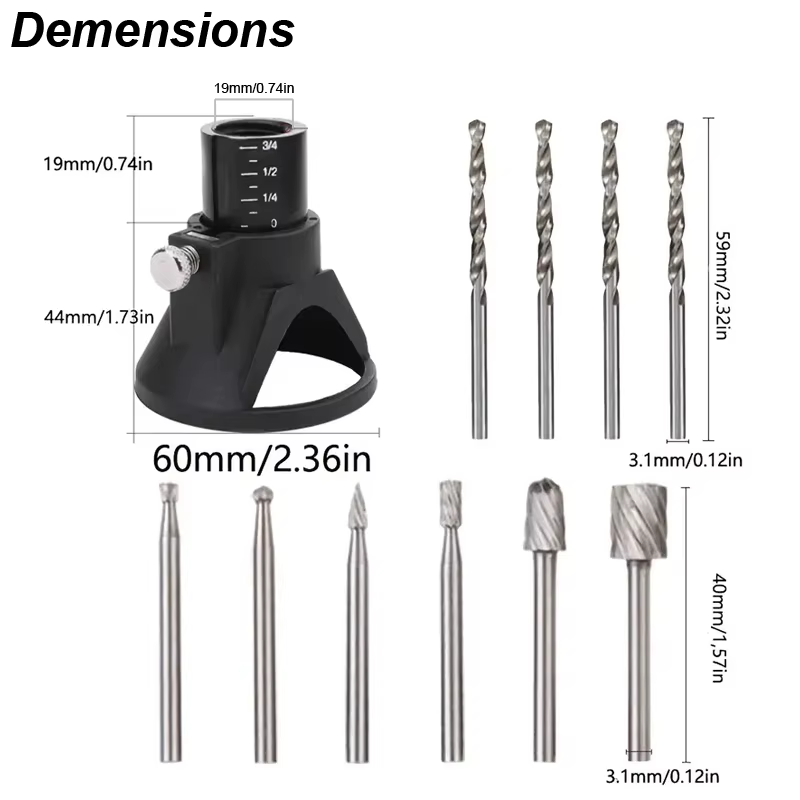 Routeur rotatif fraise Guide fixation foret hélicoïdal Kit d'outils de sculpture sur bois localisateur dédié outil