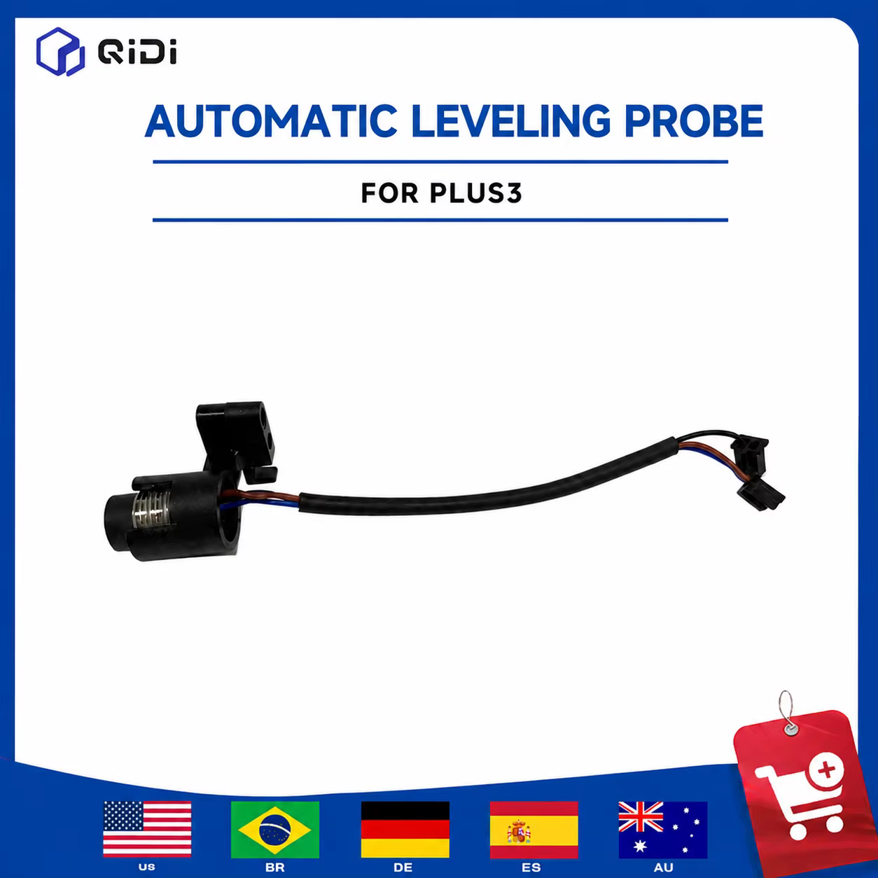 Sonde de nivellement automatique QIDI PLUS3 originale |   Capteur de Proximité Inductif |   Capteur de nivellement de lit sans contact pour PLUS3
