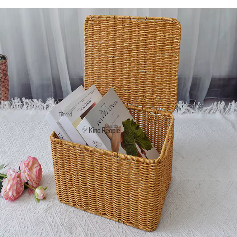 Boîte de rangement tissée semblable au rotin pour la maison