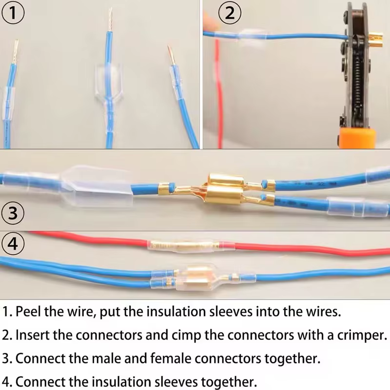 Connecteur de fil mâle femelle isolé