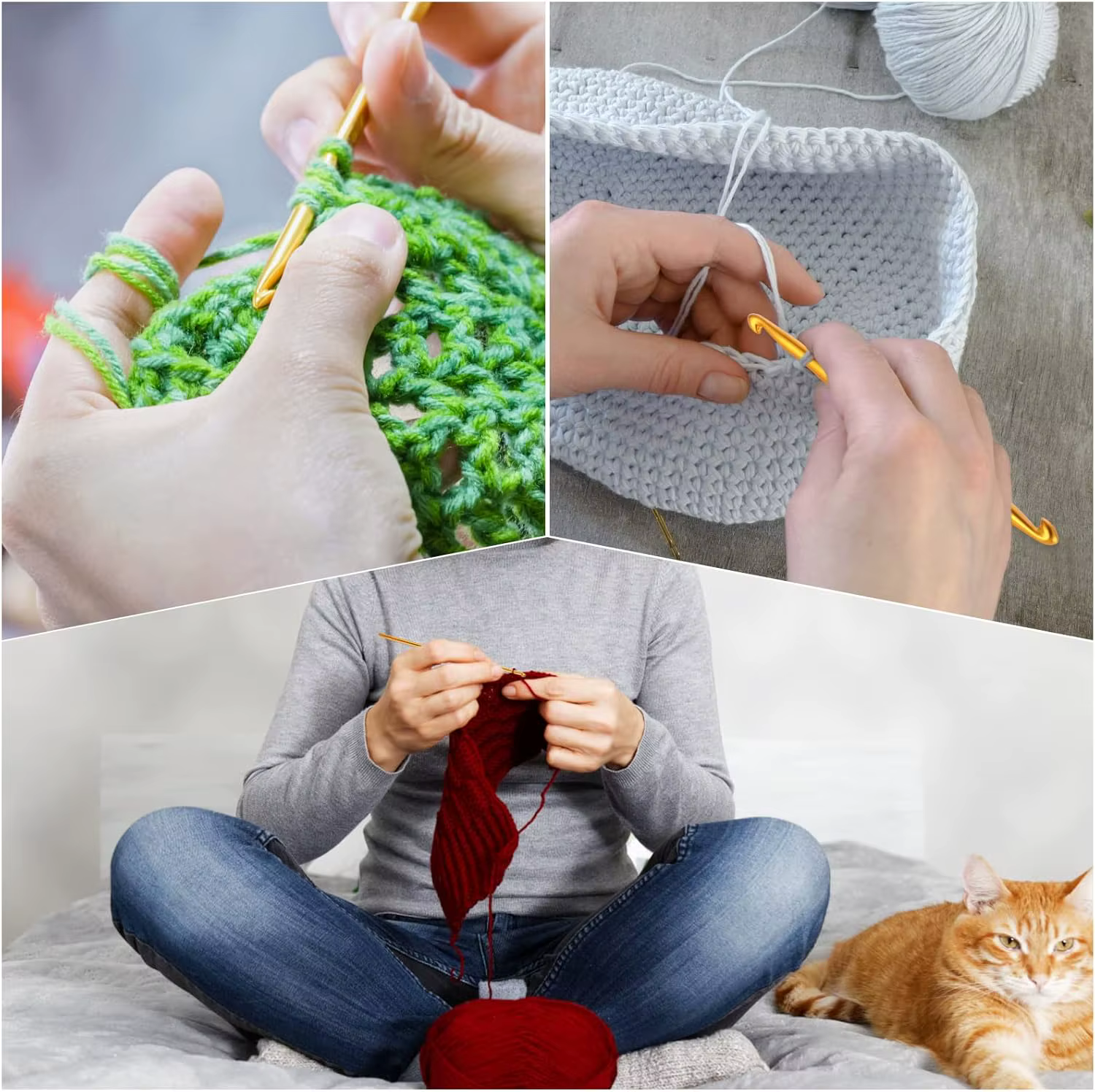 Crochets à double extrémité dorés