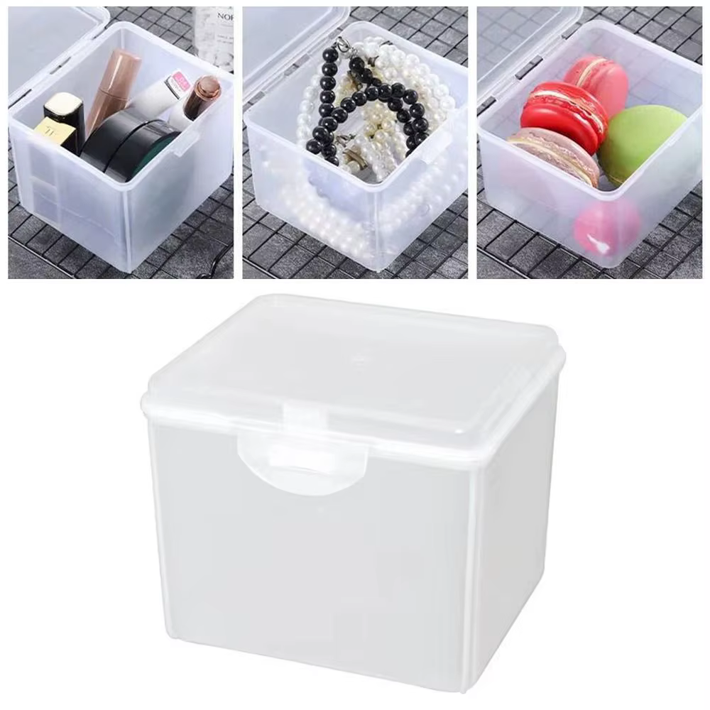 Boîte de rangement en plastique transparent avec couvercle