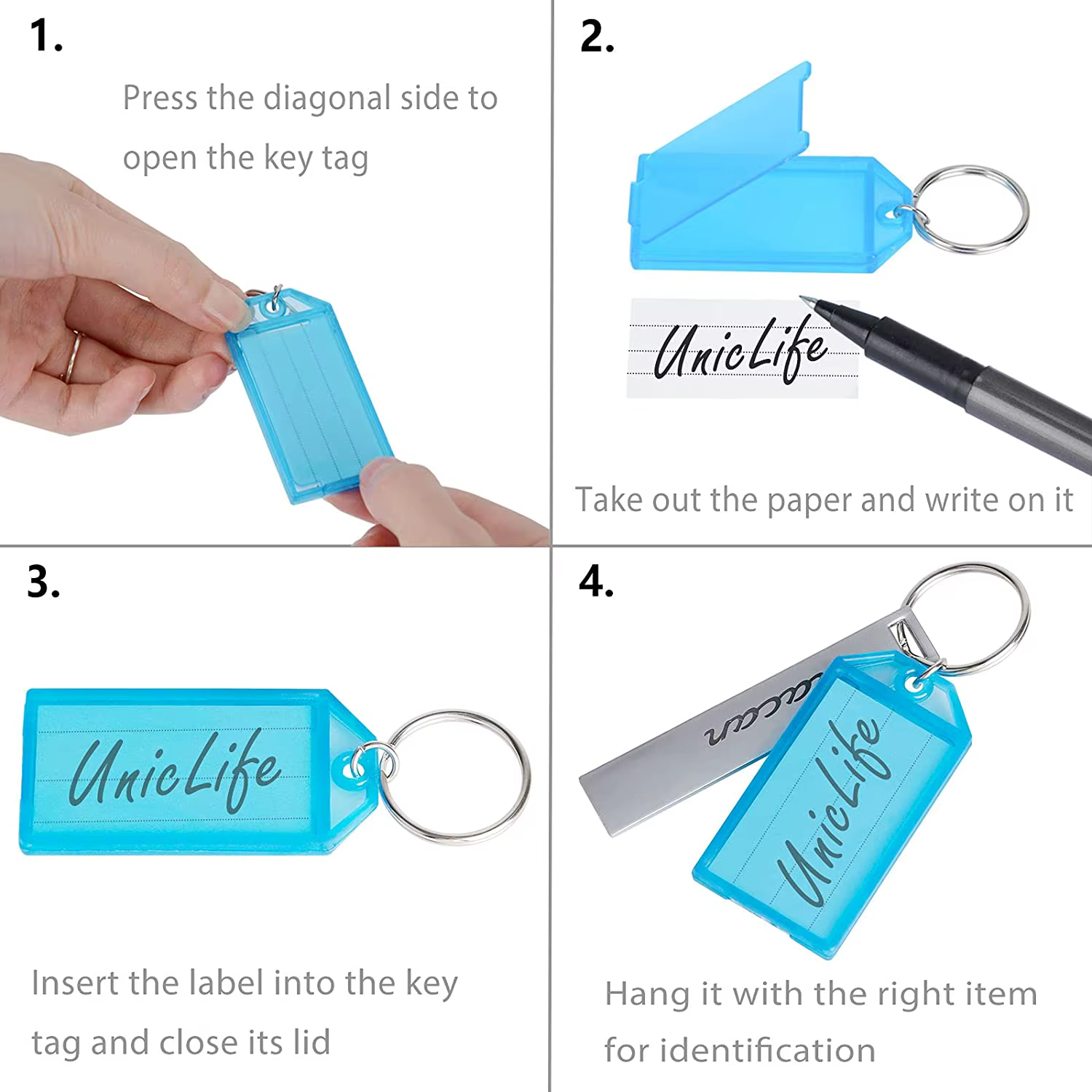 Porte-clés en plastique coloré