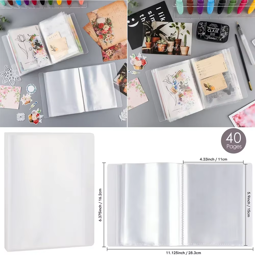 Album de stockage de photos autocollant transparent A6