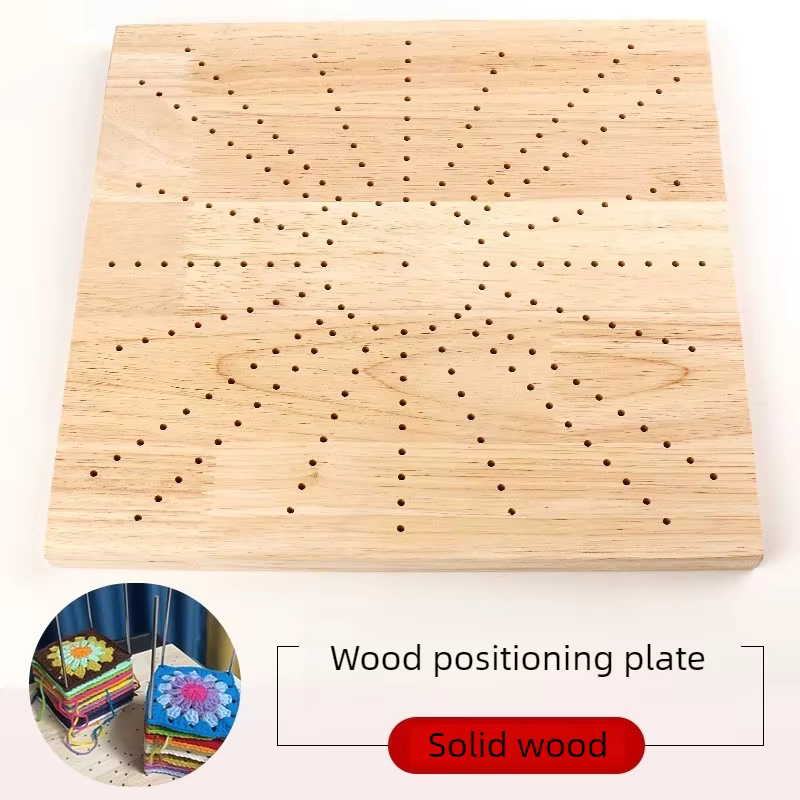 Planche de blocage au Crochet en bois avec grille et épingles pour tricoter des projets carrés de grand-mère