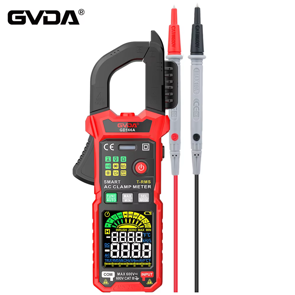 GVDA pince multimètre numérique professionnel True RMS gamme automatique NCV DC testeur de tension ca voltmètre multitesteur intelligent