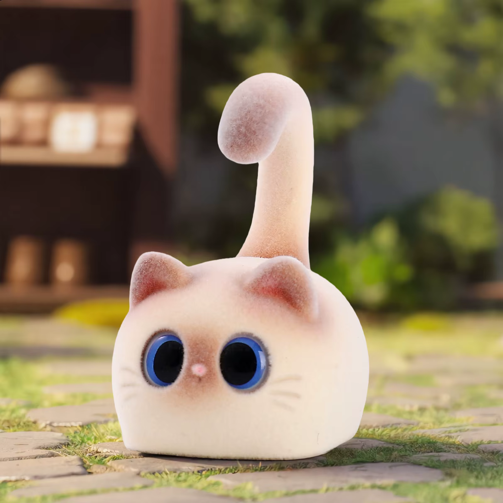 Honey Cat Blind Box Cartoon Flocked Toy Creative Desktop Ornament Trendy Fashion Collectible Figurine Surprise Gift Home Decor