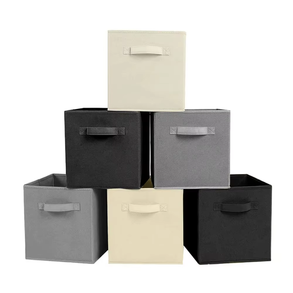 Boîte de rangement Cube Non tissée pliable, 1 pièce, fournitures pour la maison, garde-robe, gain de place pour jouets, vêtements, organisateur de rangement de bureau