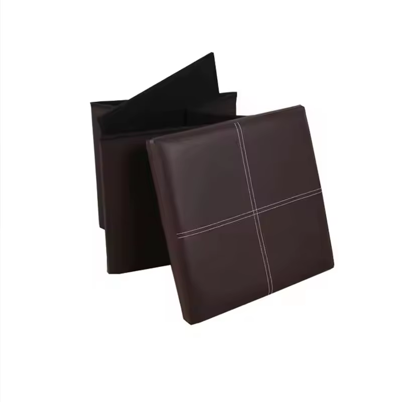 Organisateur de rangement en cuir tabouret créatif repose-pieds