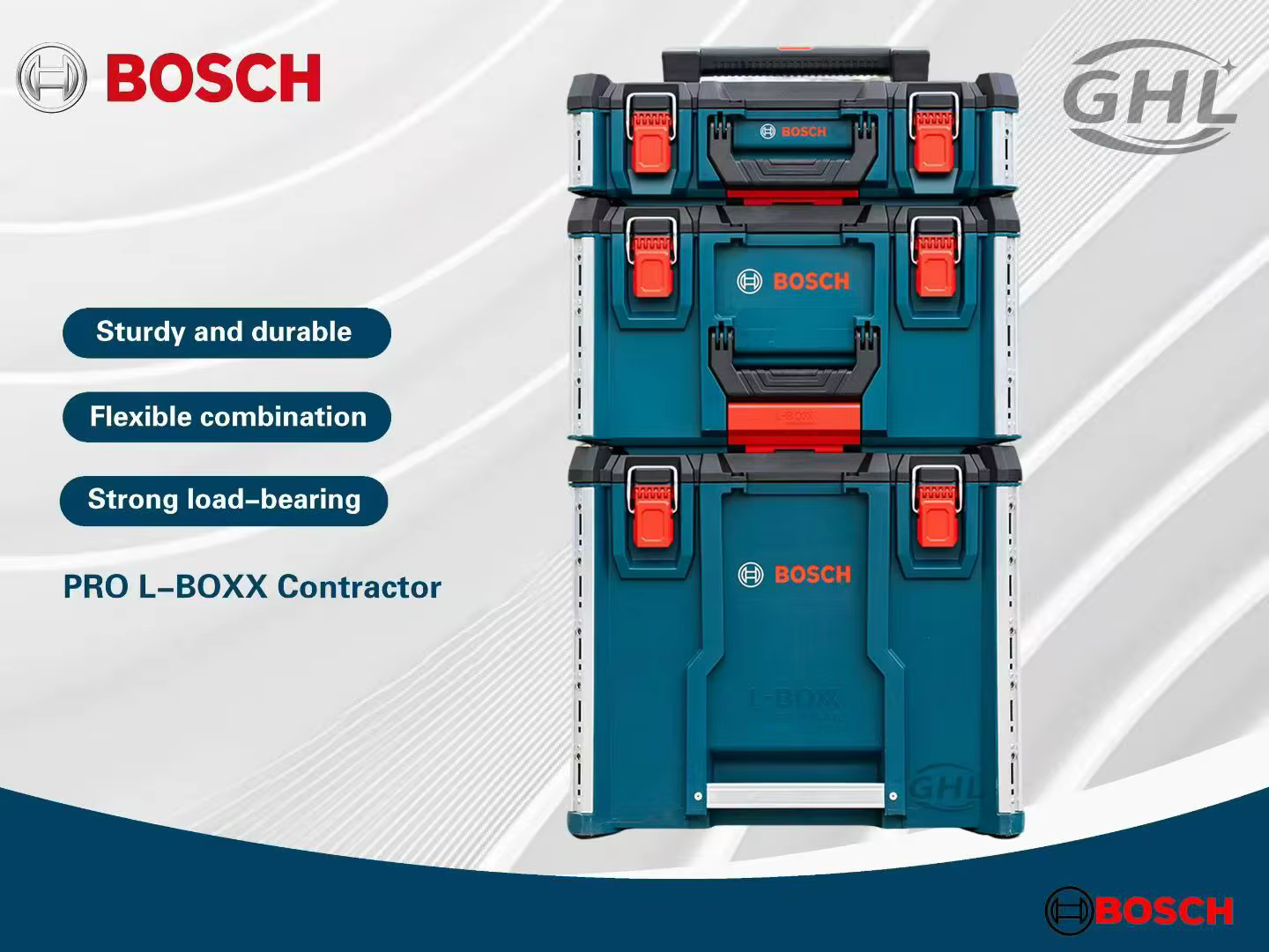 Boîte à outils empilable multifonctionnelle BOSCH importée